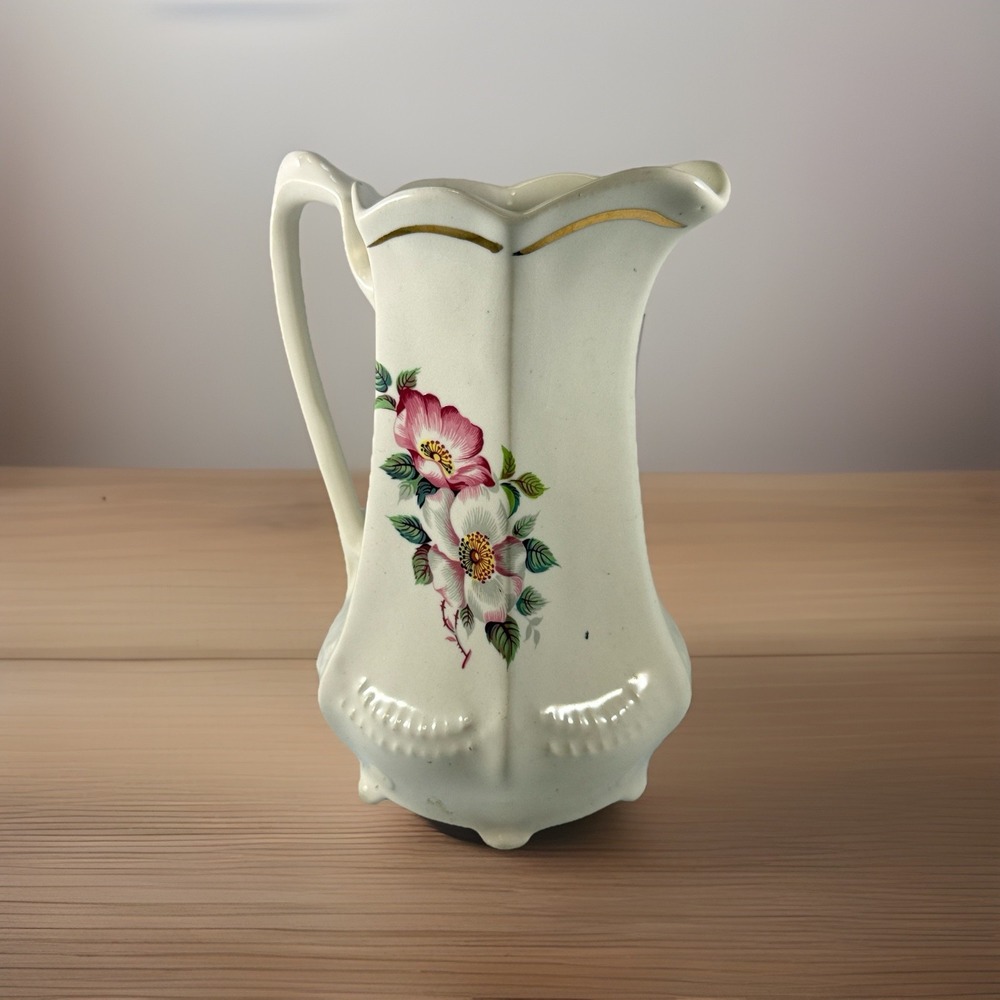 Vintage Floral Wild‎ Briar Rose Pitcher Creamer House of Webster Ceramic Jug